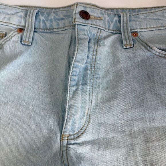 Universal Thread Vintage Midi Cuff Off Jeans Shorts 8/29 Light Wash High Rise - Picture 5 of 10